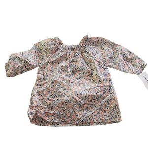 Carter's Girls Pink & Blue Floral Peasant Blouse - Size 3 Months